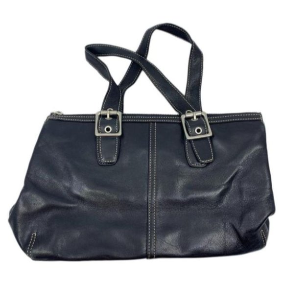 Coach Black Medium Leather Handbag - Picture 1 of 10